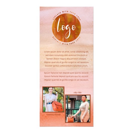 Terracotta Waterverf Was uw Logo-rack Kaart (Voorkant)