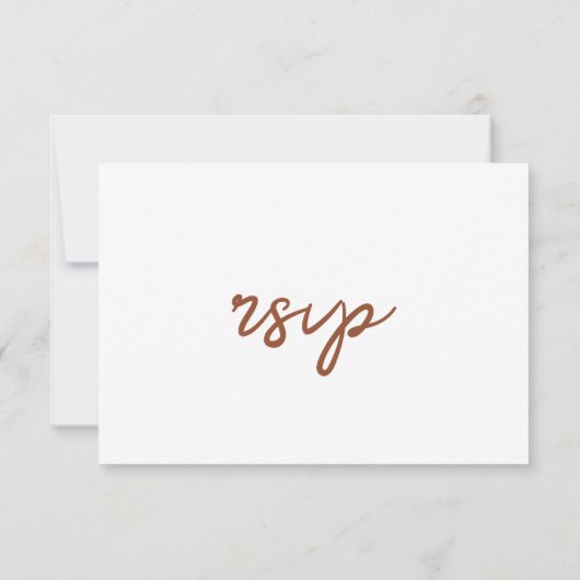 Terracotta Waterverf Wildflower Boho Wedding RSVP (Achterkant)