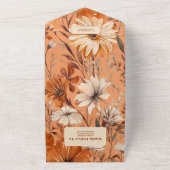 Terracotta Waterverf Wildflower Bruiloft All In One Uitnodiging (Buitenkant)