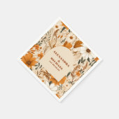 Terracotta Waterverf Wildflower Bruiloft Servet (Hoek)