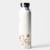 Terracotta Waterverf Wildflower Garden Monogram Waterfles (Links)