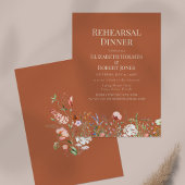 Terracotta Waterverf Wildflower Repetitie Diner Kaart