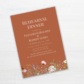 Terracotta Waterverf Wildflower Repetitie Diner Kaart