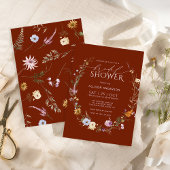 Terracotta Waterverf Wildflower Vrijgezellenfeest Kaart