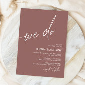 Terracotta We Do Minimalist Wedding Invitation Kaart