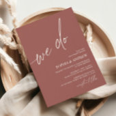 Terracotta We Do Minimalist Wedding Invitation Kaart