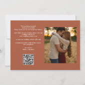 Terracotta Wedding 2 Foto QR Code Elegant Script Save The Date (Achterkant)