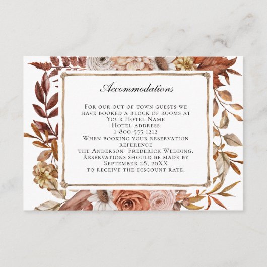 Terracotta Wedding Accommodations Enclosure Kaart (Voorkant)