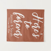 Terracotta Wedding Backdrop Hier is voor altijd ee Wandkleed (Voorkant (horizontaal))