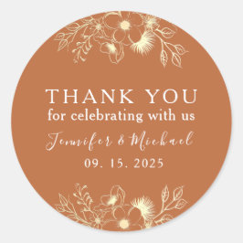 Terracotta Wedding Bedankt Ronde Sticker