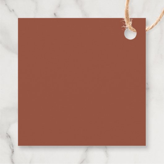 Terracotta Wedding Brown White Rustic Favor Bedankjes Labels (Achterkant)