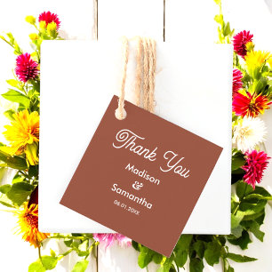 Terracotta Wedding Brown White Rustic Favor Bedankjes Labels