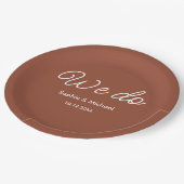 Terracotta Wedding Burnt Sinaasappel dat we doen Papieren Bordje (Gekanteld)