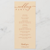 Terracotta Wedding Ceremony Plan Programmakaart (Achterkant)