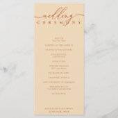Terracotta Wedding Ceremony Plan Programmakaart (Voorkant)