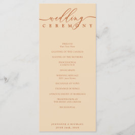 Terracotta Wedding Ceremony Plan Programmakaart