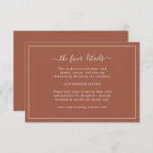 Terracotta Wedding Details Kaart (Voorkant / Achterkant)