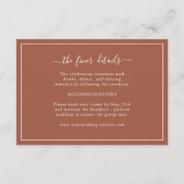 Terracotta Wedding Details Kaart