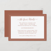 Terracotta Wedding Details Kaart (Voorkant / Achterkant)