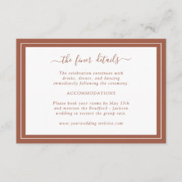 Terracotta Wedding Details Kaart