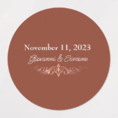 Terracotta Wedding Faux Roos Gold Labels (Design 1)
