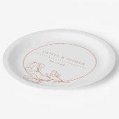 Terracotta Wedding Floral gepersonaliseerd Papieren Bordje (Gekanteld)