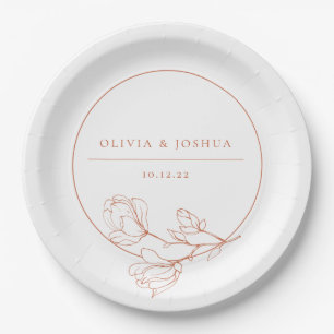Terracotta Wedding Floral gepersonaliseerd Papieren Bordje