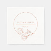 Terracotta Wedding Floral gepersonaliseerd Servet (Voorkant)