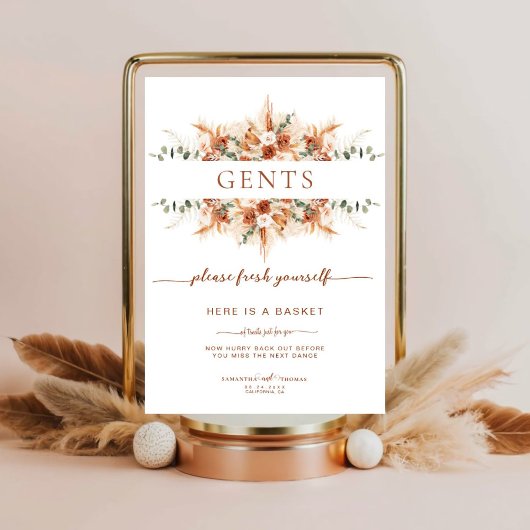 Terracotta Wedding Gents Badkamermand poster