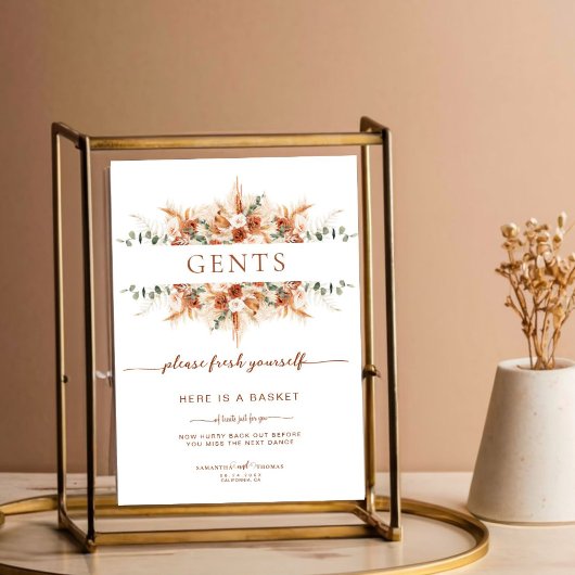 Terracotta Wedding Gents Badkamermand poster