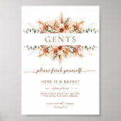 Terracotta Wedding Gents Badkamermand poster (Voorkant)