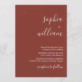 Terracotta Wedding Invitation Kaart