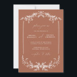 Terracotta Wedding Invitation Kaart<br><div class="desc">Onze minimale cottage stijl bruiloft uitnodiging beschikt over moderne kalligrafie in een zoete,  terracotta tint voor de perfecte manier om uw aanstaande huwelijk aan te kondigen.</div>