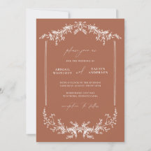 Terracotta Wedding Invitation Kaart