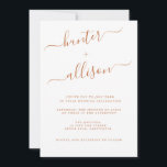 Terracotta Wedding Invitation  Kaart<br><div class="desc">Het romantische, minimalistische design is voorzien van een mooie en elegante typografie op een witte achtergrond met een schone en eenvoudige look. Bespaar papier door de gegevens op de achterkant van de trouwuitnodiging op te nemen in plaats van op een aparte verblijfskaart. Omvat ook de informatie RSVP als uw gast...</div>