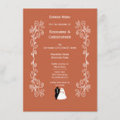 Terracotta Wedding Menu Bruid Groom Design (Voorkant)