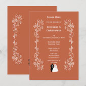 Terracotta Wedding Menu Bruid Groom Design (Voorkant / Achterkant)