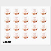 Terracotta Wedding Modern Floral Boho Ronde Sticker (Vel)