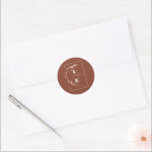 Terracotta Wedding Monogram Modern Minimalist Ronde Sticker<br><div class="desc">Terracotta monogram trouwzegels</div>