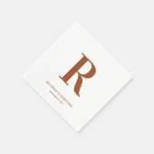 Terracotta Wedding Monogram Modern Napkins Servet (Hoek)