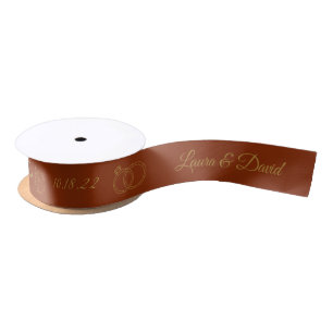 Terracotta Wedding Persoonlijke naam Ribbon Satijnen Lint