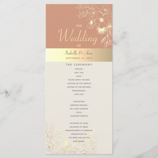 Terracotta Wedding Programmakaart (Voorkant)