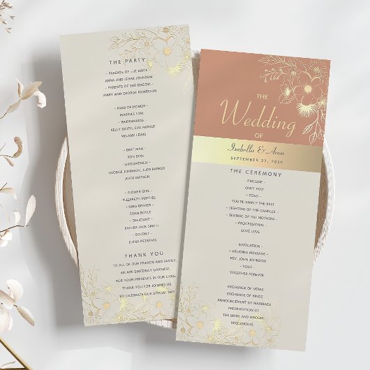 Terracotta Wedding Programmakaart