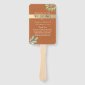 Terracotta Wedding Programme Handwaaier (Voorkant)