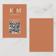 Terracotta Wedding QR code RSVP Online Enclosure