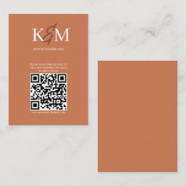 Terracotta Wedding QR code RSVP Online Enclosure Visitekaartje