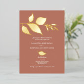 Terracotta Wedding Rehearsal Dinner Folie Uitnodiging (Staand Voorkant)