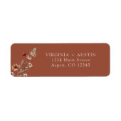 Terracotta Wedding Return Label (Voorkant)