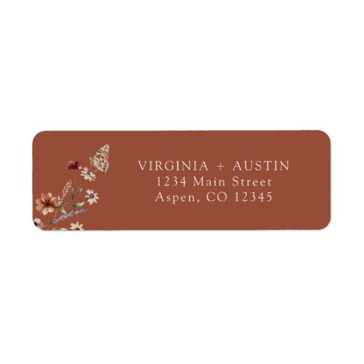 Terracotta Wedding Return Label (Voorkant)