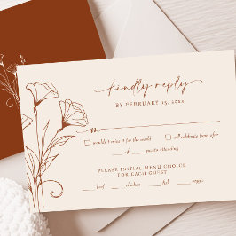 Terracotta Wedding RSVP Reply Kaart